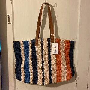 Rays For Days handmade striped beach/tote bag NWT